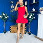 Anastasia Hem Detail Mini Dress Red