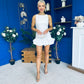 Anastasia Hem Detail Mini Dress White
