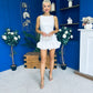 Anastasia Hem Detail Mini Dress White