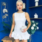 Anastasia Hem Detail Mini Dress White