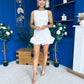 Anastasia Hem Detail Mini Dress White