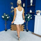 Anastasia Hem Detail Mini Dress White