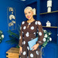 Lucy Detailed Midi Dress Blue Polka Coco