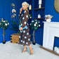 Lucy Detailed Midi Dress Blue Polka Coco