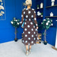 Lucy Detailed Midi Dress Blue Polka Coco