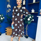 Lucy Detailed Midi Dress Blue Polka Coco