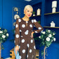 Lucy Detailed Midi Dress Blue Polka Coco