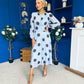 Lucy Detailed Midi Dress Coco Polka Sky Blue