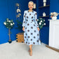 Lucy Detailed Midi Dress Coco Polka Sky Blue