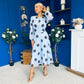 Lucy Detailed Midi Dress Coco Polka Sky Blue