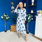 Lucy Detailed Midi Dress Coco Polka Sky Blue