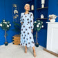Lucy Detailed Midi Dress Coco Polka Sky Blue
