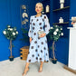 Lucy Detailed Midi Dress Coco Polka Sky Blue