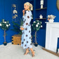Lucy Detailed Midi Dress Coco Polka Sky Blue