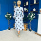 Lucy Detailed Midi Dress Coco Polka Sky Blue