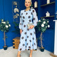Lucy Detailed Midi Dress Coco Polka Sky Blue