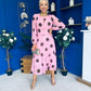 Lucy Detailed Midi Dress Coco Polka Pink