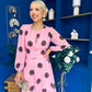 Lucy Detailed Midi Dress Coco Polka Pink