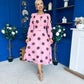 Lucy Detailed Midi Dress Coco Polka Pink