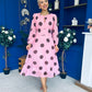 Lucy Detailed Midi Dress Coco Polka Pink