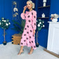Lucy Detailed Midi Dress Coco Polka Pink