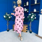Lucy Detailed Midi Dress Coco Polka Pink