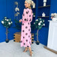Lucy Detailed Midi Dress Coco Polka Pink
