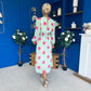 Lucy Detailed Midi Dress Pink Polka Green