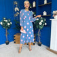 Lucy Detailed Midi Dress Pink Polka Blue