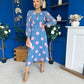 Lucy Detailed Midi Dress Pink Polka Blue