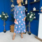 Lucy Detailed Midi Dress Pink Polka Blue