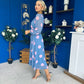 Lucy Detailed Midi Dress Pink Polka Blue
