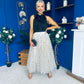 Selena Detailed Tulle Skirt Black Polka Cream