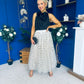 Selena Detailed Tulle Skirt Black Polka Cream