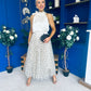 Selena Detailed Tulle Skirt Black Polka Cream
