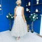 Selena Detailed Tulle Skirt Black Polka Cream