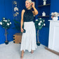 Jessie Satin Midi Skirt Black Polka Cream