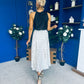 Jessie Satin Midi Skirt Black Polka Cream