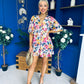 Elissa Mini Dress Floral Blue