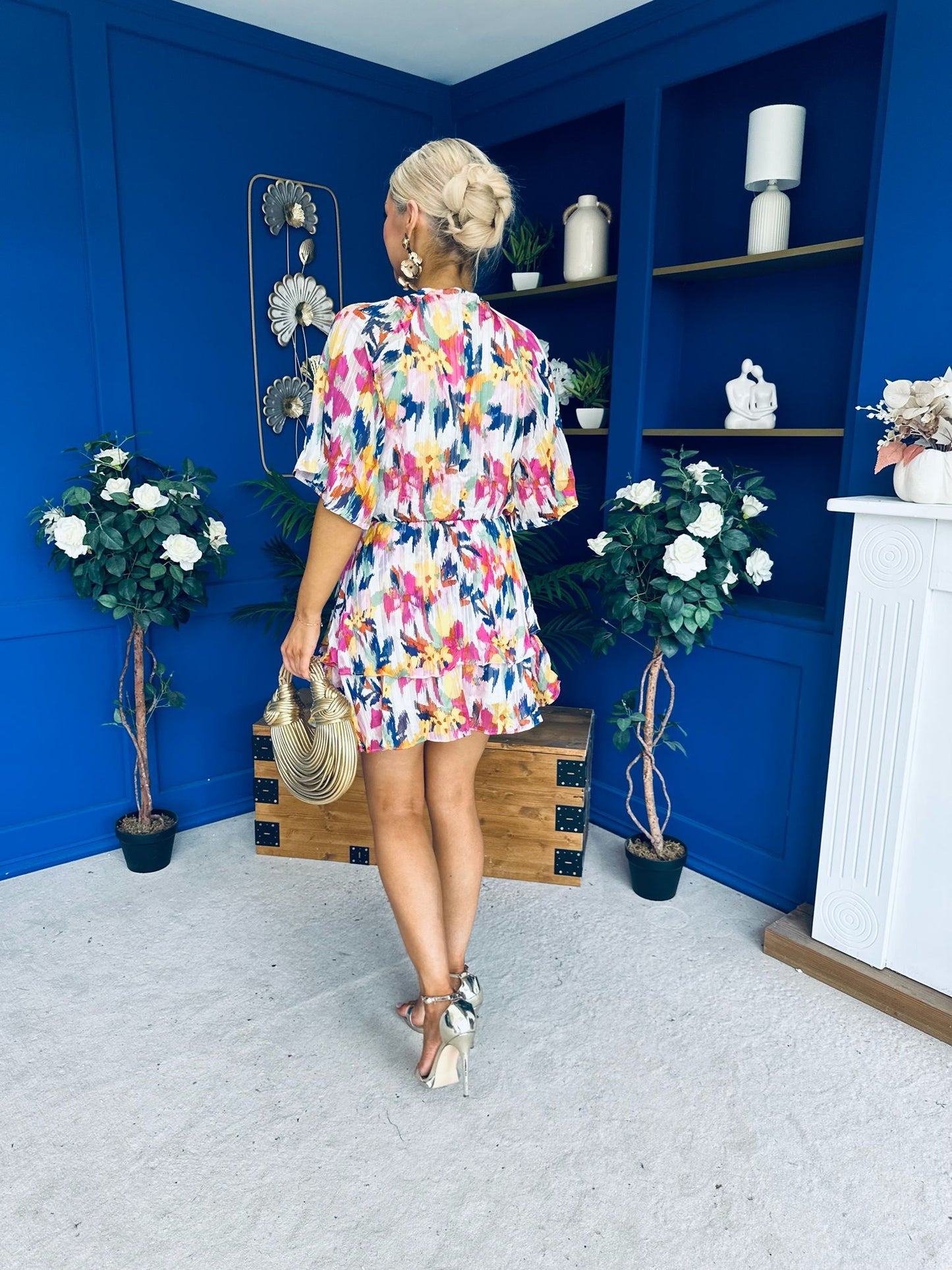 Elissa Mini Dress Floral Blue