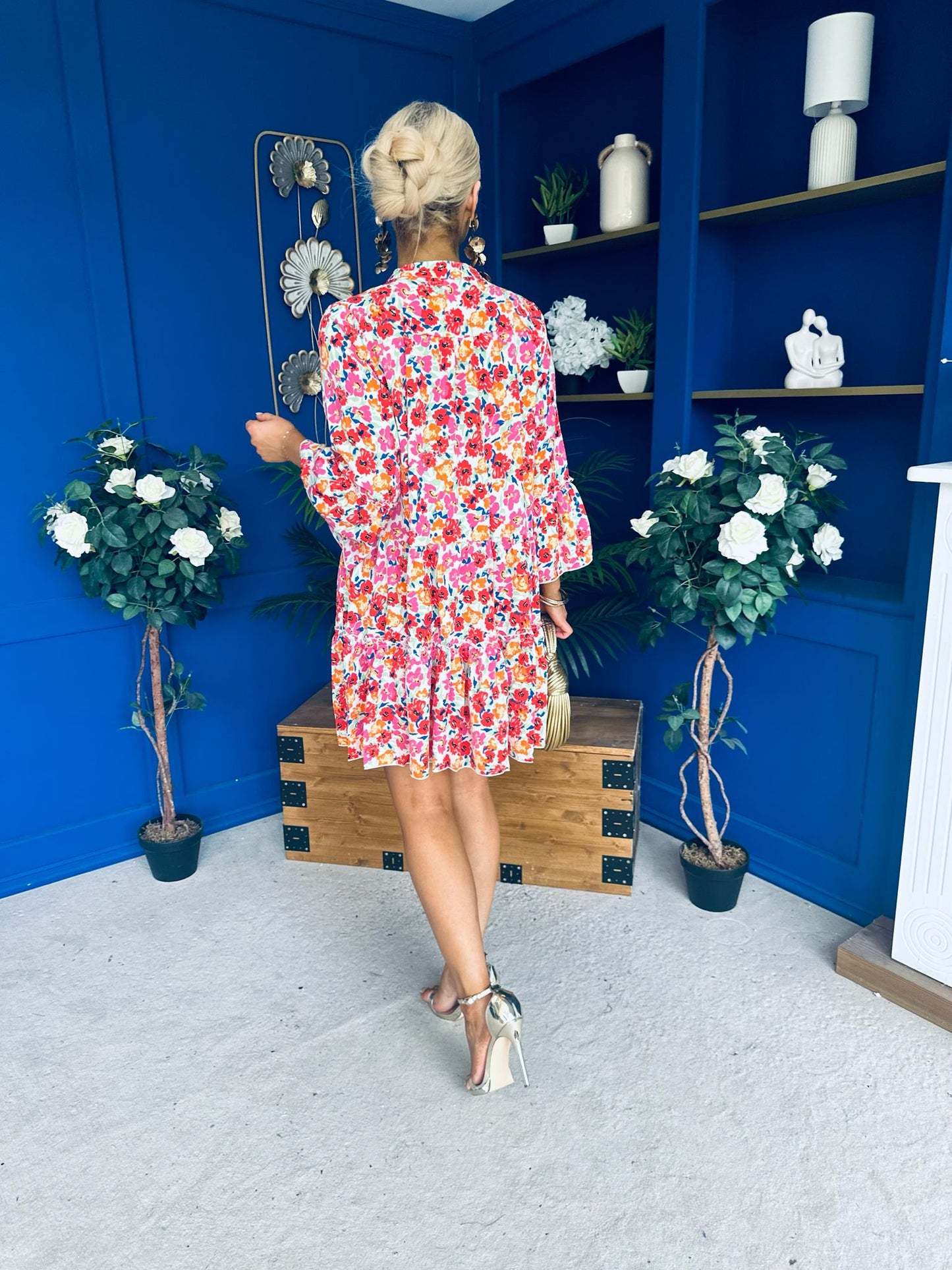 Harri Mini Dress Floral Cream