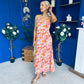 Gane Midi Dress Floral Coral
