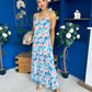 Gane Midi Dress Floral Blue