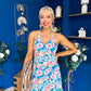 Gane Midi Dress Floral Blue