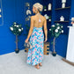 Gane Midi Dress Floral Blue