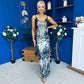 Eliza V Neck Sequin Evening Midi Dress