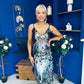 Eliza V Neck Sequin Evening Midi Dress