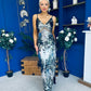 Eliza V Neck Sequin Evening Midi Dress