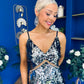 Eliza V Neck Sequin Evening Midi Dress