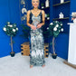Eliza V Neck Sequin Evening Midi Dress